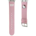 Каишка за Apple Watch 1/2/3/3/4/4/5/5/6/6/7/8/7/8/9/9/10/10/SE/SE 2 (38/40/41) /42mm) - Hello Kitty Strap Leather Kitty Head (HKAWMPMPGKHP) - Pink