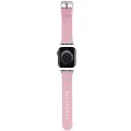 Каишка за Apple Watch 1/2/3/3/4/4/5/5/6/6/7/8/7/8/9/9/10/10/SE/SE 2 (38/40/41) /42mm) - Hello Kitty Strap Leather Kitty Head (HKAWMPMPGKHP) - Pink