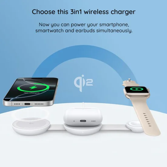 Зарядно MagSafe за Apple Phone/Pods/Watch, 15W - Anker (B25M8H21) - Бяло