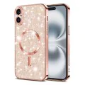 Калъф за iPhone 16 Plus - Luxury Glitter MagSafe - Rose Gold