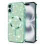 Калъф за iPhone 16 Plus - Luxury Glitter MagSafe - Светло зелен