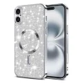 Калъф за iPhone 16 Plus - Luxury Glitter MagSafe - Сребрист