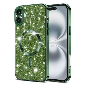 Калъф за iPhone 16 Plus - Luxury Glitter MagSafe - Deep Green