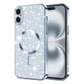 Калъф за iPhone 16 - Luxury Glitter MagSafe - Light Blue