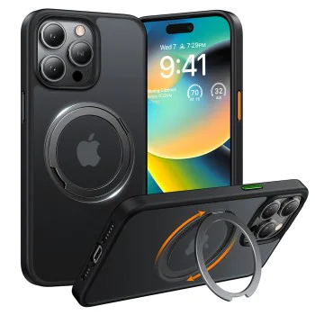 Калъф за iPhone 15 Pro Max - Torras Ostand Pro Series - черен