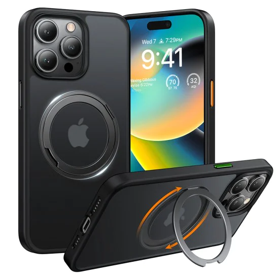 Калъф за iPhone 15 Pro Max - Torras Ostand Pro Series - черен