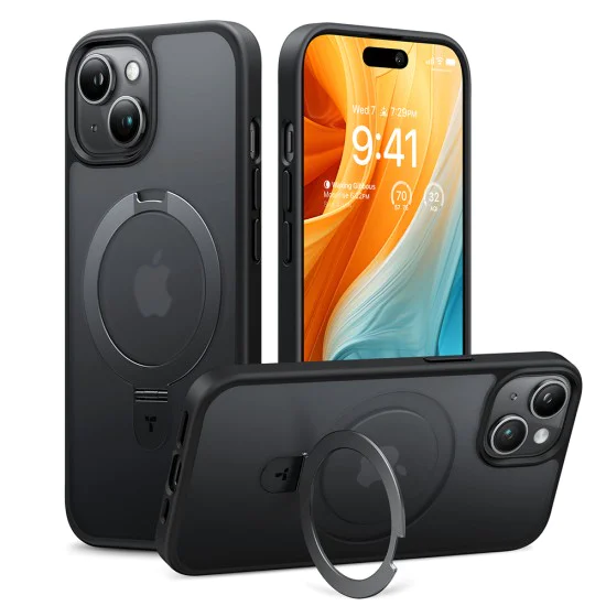 Калъф за iPhone 15 - Torras Ostand Series - черен