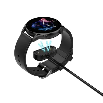 Techsuit - Кабел за безжично зареждане на SmartWatch (THA3) - за Amazfit Cheetah/Pro/T-Rex Ultra/T-Rex 2/GTR4/GTS4 - Черен