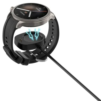 Techsuit - Кабел за безжично зареждане на SmartWatch (THA4) - за Amazfit T-Rex3 / Balance - Черен