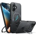 Калъф за iPhone 16 - Torras Ostand Spin Series - черен