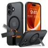 Калъф за iPhone 16 Plus - Torras - Pstand Spin MagSafe - Черен