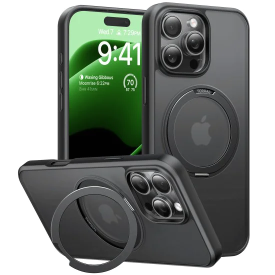 Калъф за iPhone 16 Pro - Torras Ostand Pro Series - черен