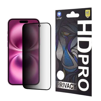 Протектор за iPhone 16 Plus - Lito HD Pro Privacy - Черен