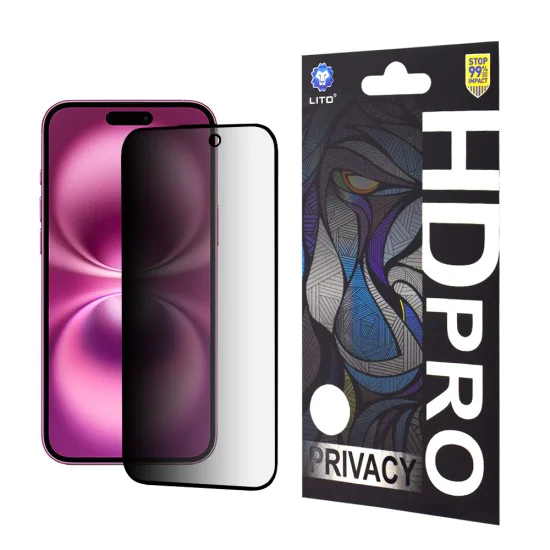 Протектор за iPhone 16 Plus - Lito HD Pro Privacy - Черен