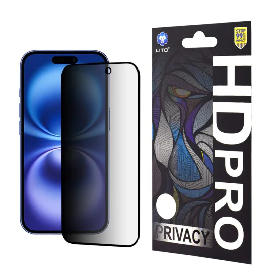 Протектор за iPhone 16 - Lito HD Pro Privacy - Черен