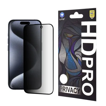 Протектор за iPhone 15 Pro - Lito HD Pro Privacy - черен