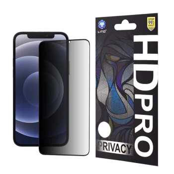 Протектор за iPhone 12 / iPhone 12 Pro - Lito HD Pro Privacy - черен