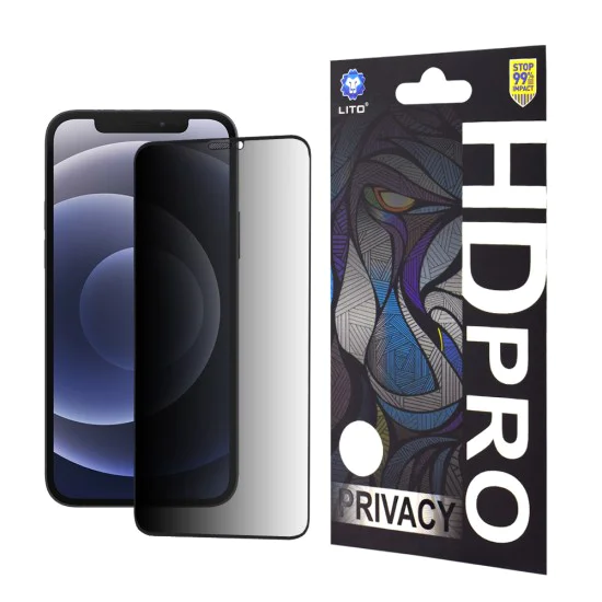Протектор за iPhone 12 / iPhone 12 Pro - Lito HD Pro Privacy - черен