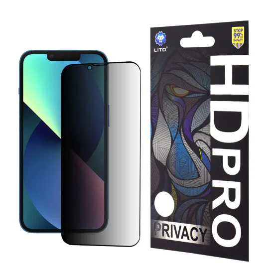 Протектор за iPhone 13 / iPhone 13 Pro / iPhone 14 - Lito HD Pro Privacy - Черен