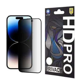 Протектор за iPhone 14 Pro - Lito HD Pro Privacy - черен