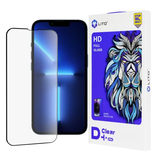 Протектор за iPhone 13 Pro Max / iPhone 14 Plus - Lito D+ Pro Clear - черен