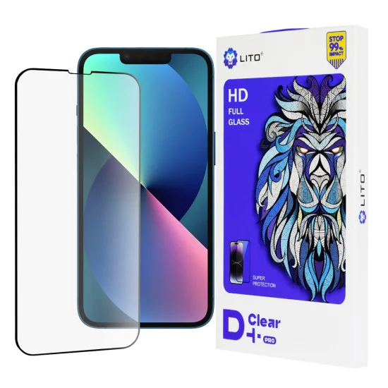 Протектор за iPhone 13 / iPhone 13 Pro / iPhone 14 - Lito D+ Pro Clear - Черен