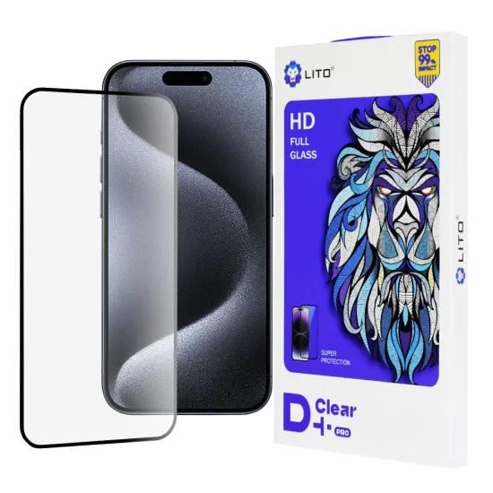 Протектор за iPhone 15 Pro - Lito D+ Pro Clear - черен