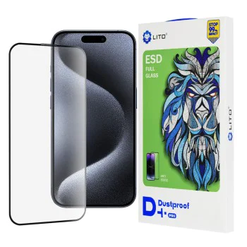 Протектор за iPhone 15 Pro - Lito D+ Pro Dustproof - Черен
