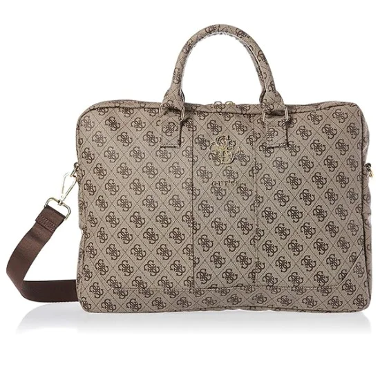 Унисекс чанта за лаптоп 15 със сваляща се каишка - Guess (GUCB15G4GFBR) - кафява