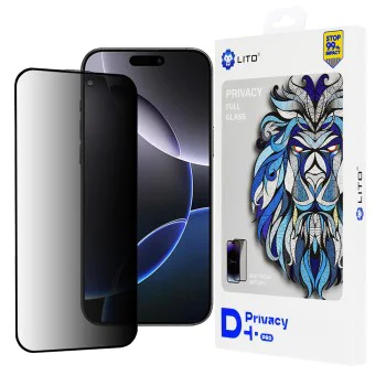 Протектор за iPhone 16 Pro Max - Lito D+ Pro Privacy - Черен