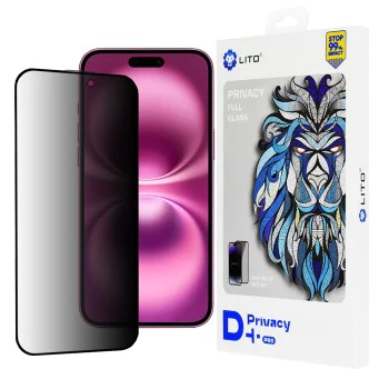 Протектор за iPhone 16 Plus - Lito D+ Pro Privacy - Черен