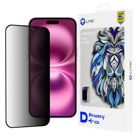 Протектор за iPhone 16 Plus - Lito D+ Pro Privacy - Черен