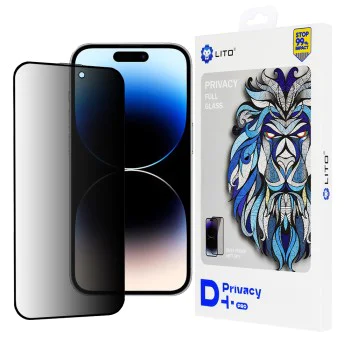 Протектор за iPhone 14 Pro - Lito D+ Pro Privacy - Черен