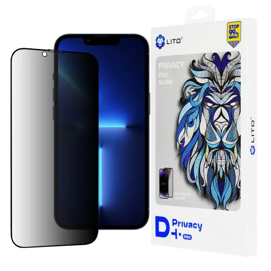 Протектор за iPhone 13 Pro Max / iPhone 14 Plus - Lito D+ Pro Privacy - Черен