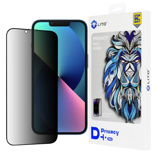 Протектор за iPhone 13 / iPhone 13 Pro / iPhone 14 - Lito D+ Pro Privacy - Черен