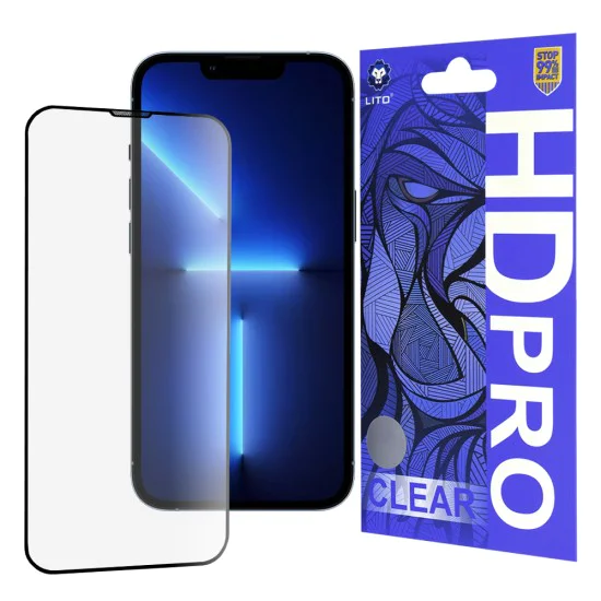 Протектор за iPhone 13 Pro Max / iPhone 14 Plus - Lito HD Pro Clear - черен