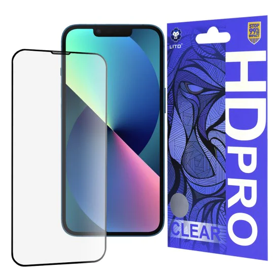 Протектор за iPhone 13 / iPhone 13 Pro / iPhone 14 - Lito HD Pro Clear - черен
