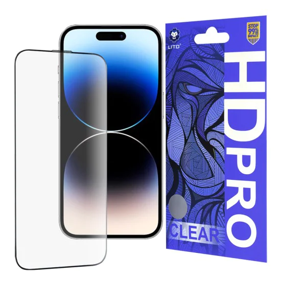 Протектор за iPhone 14 Pro - Lito HD Pro Clear - черен