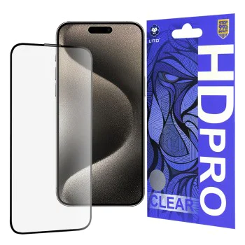 Протектор за iPhone 15 Pro Max - Lito HD Pro Clear - черен