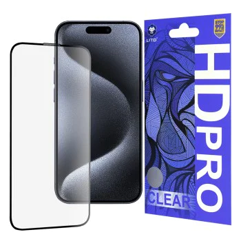 Протектор за iPhone 15 Pro - Lito HD Pro Clear - черен