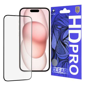 Протектор за iPhone 15 - Lito HD Pro Clear - черен