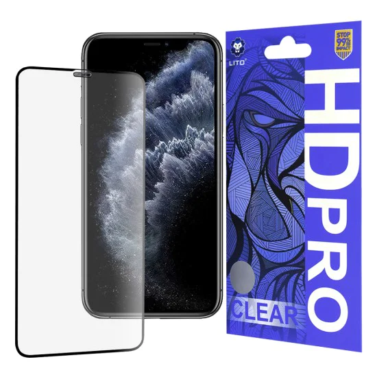 Протектор за iPhone XS Max / iPhone 11 Pro Max - Lito HD Pro Clear - Черен
