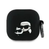 Калъф за Apple AirPods 4 - Karl Lagerfeld Silicone Karl&Chaupette Head 3D (KLA4RUNKCHK) - Черен