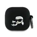 Калъф за Apple AirPods 4 - Karl Lagerfeld Silicone Karl&Chaupette Head 3D (KLA4RUNKCHK) - Черен