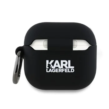Калъф за Apple AirPods 4 - Karl Lagerfeld Silicone Karl&Chaupette Head 3D (KLA4RUNKCHK) - Черен