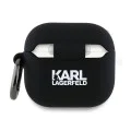 Калъф за Apple AirPods 4 - Karl Lagerfeld Silicone Karl Head 3D (KLA4RUNIKK) - Черен