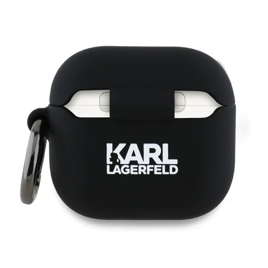 Калъф за Apple AirPods 4 - Karl Lagerfeld Silicone Karl Head 3D (KLA4RUNIKK) - Черен