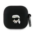 Калъф за Apple AirPods 4 - Karl Lagerfeld Silicone Karl Head 3D (KLA4RUNIKK) - Черен