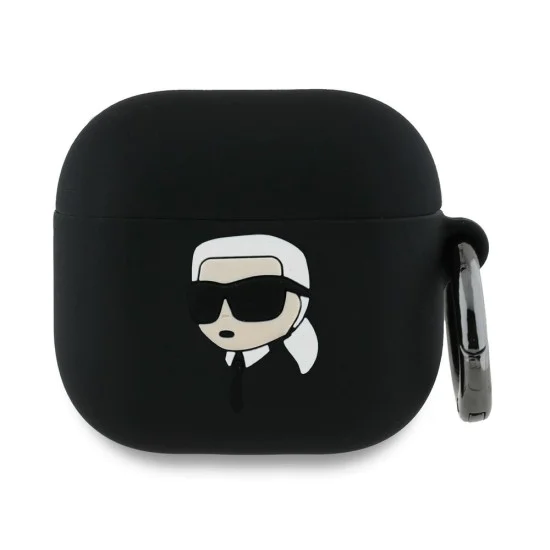 Калъф за Apple AirPods 4 - Karl Lagerfeld Silicone Karl Head 3D (KLA4RUNIKK) - Черен
