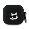 Калъф за Apple AirPods 4 - Karl Lagerfeld Silicone Choupette Head 3D (KLA4RUNCHK) - черен